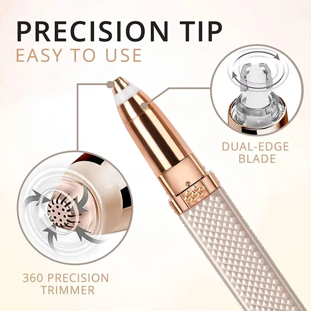 2-in-1 Multifunctional Electric Hair Removal Device with LED Light Specially Designed for Eyebrow Shaver Underarm Hair Leg Hair