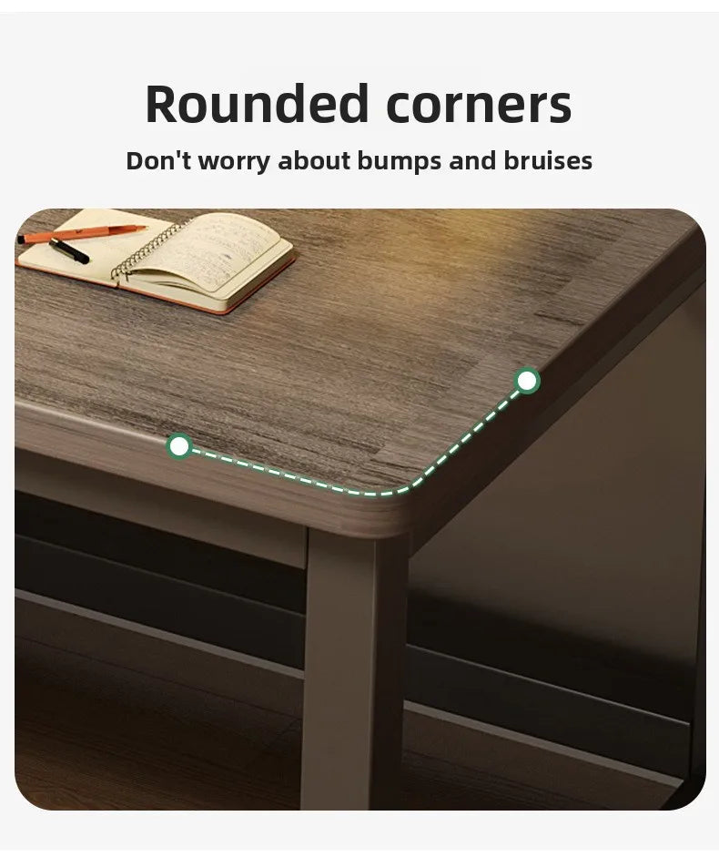 80/100/120/140/160cm Office Desk 15mm Wood Desktop Computer Table with Steel Frame Study Writing Desk for Home Office Workspace