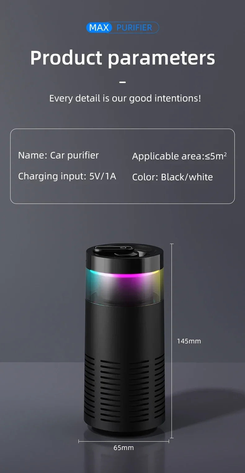 Mini Air Purifier with Aromatherapy Sticks True HEPA Filter Cleans Air & Eliminates 99.97% of Dust, Odors - Cars, School, Office