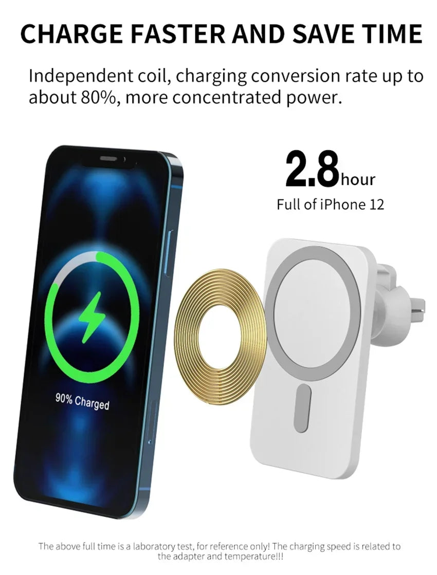 Car Phone Holder Stand Mount 30W Magnetic Car Wireless Charger For Magsafe iPhone 12 13 14 15 Pro Max Mini Fast Charging Station