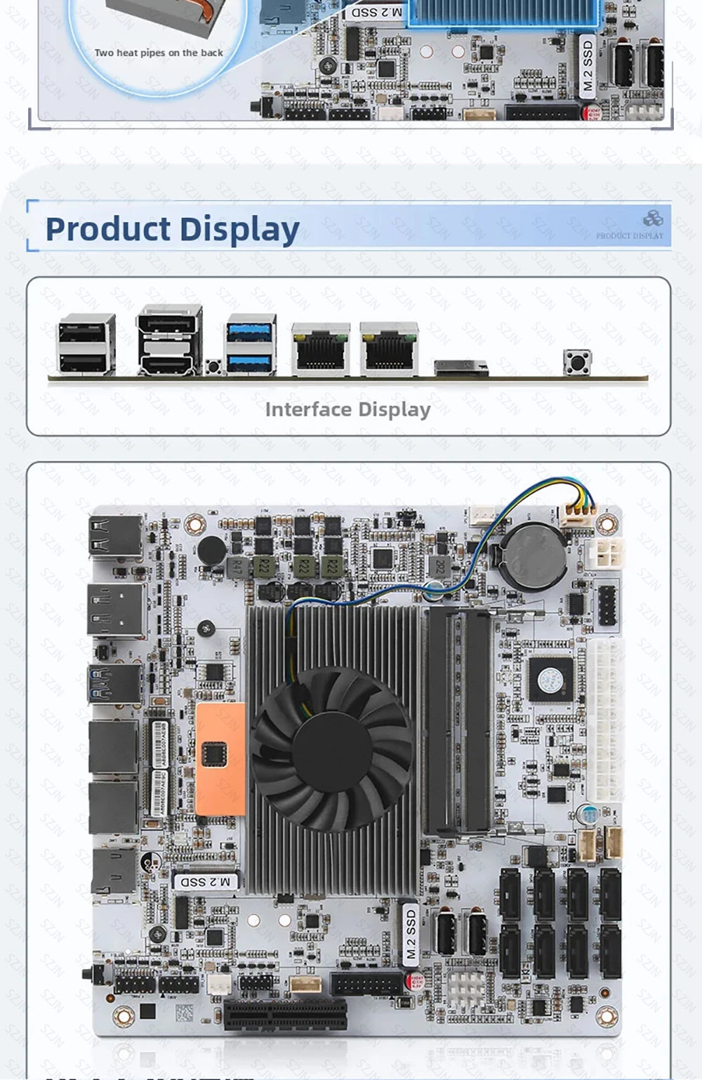 Nas Set Motherboard CPU Combo with Onboard I5-8265U ES Processor DDR4 8-32G 2400MHz Support 8*SATA3.0 2*M.2 NVME Low Power