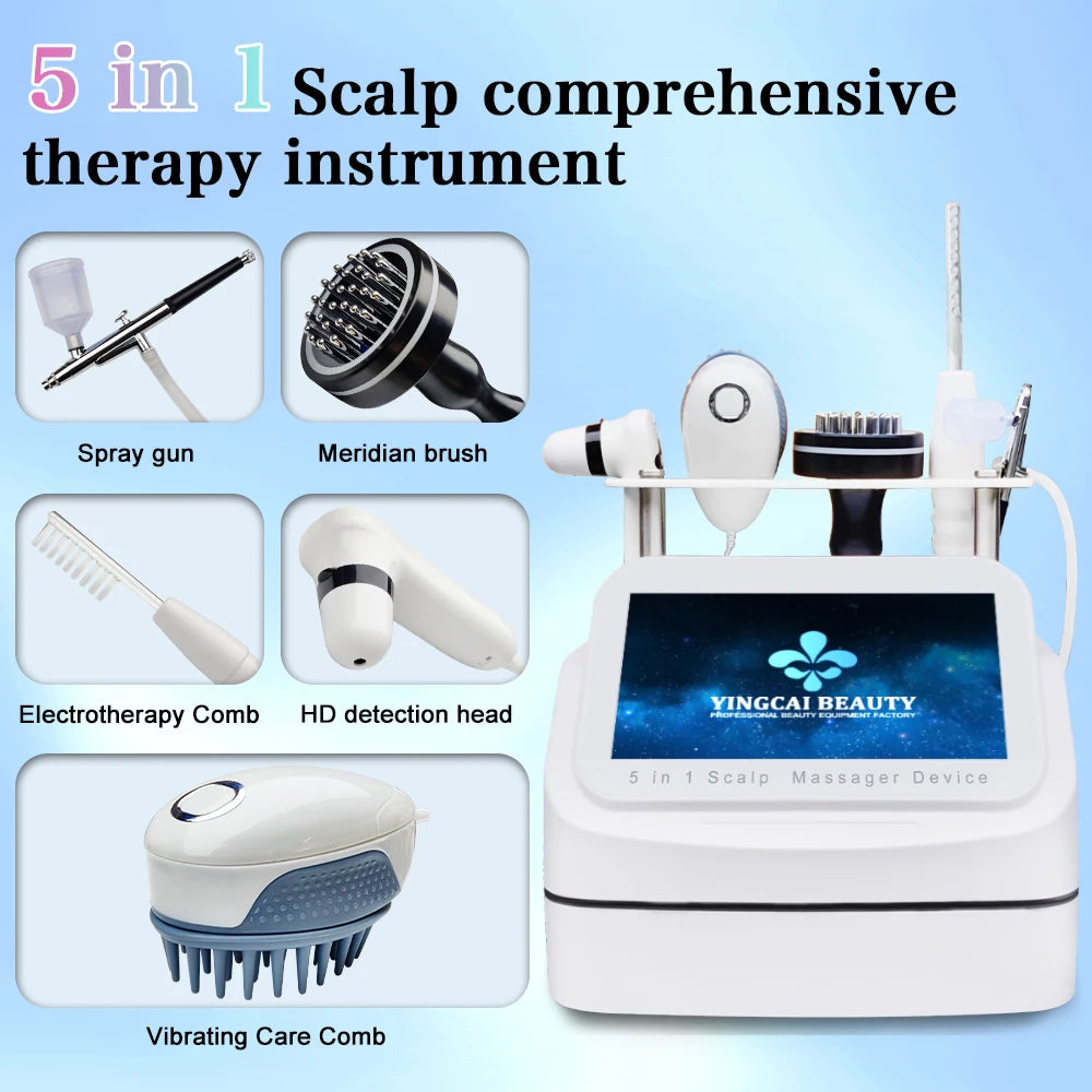 Silicone Scalp Massager Electric Brush for Hair Growth Red Light Therapy Hair and Scalp Analysis Machine