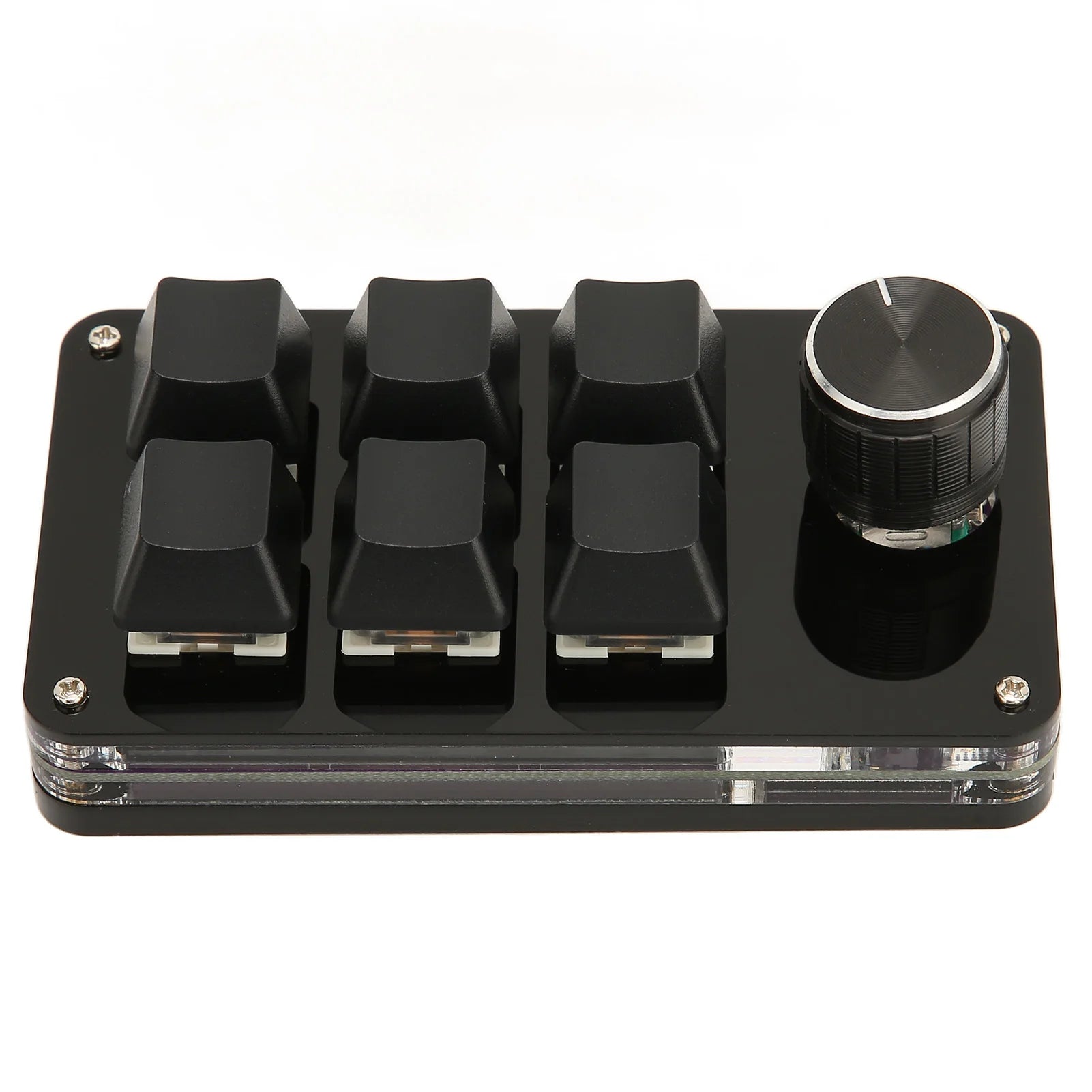 6 Keys Mini Mechanical Keyboard with Knob Plug and Play USB HID DIY Programmable Keyboard Multifunction OSU Gaming Keyboard