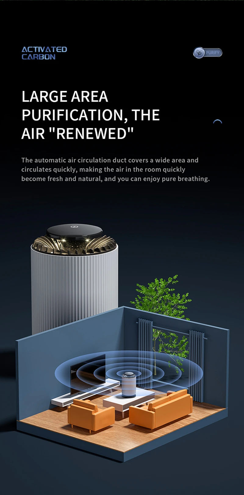 New Air Purifier For Removing Second-hand Smoke Mother And Baby Grade Pet Air Purifier Small Appliances Activated Carbon Filter