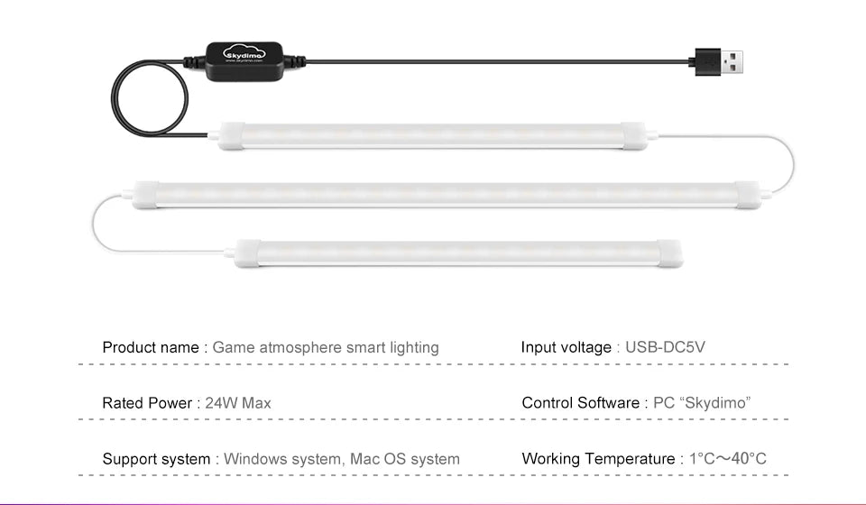 Smart Computer Monitor Sync Ambient USB LED Light Strip RGBIC PC Display Screen Backlight Gaming Decor Support Window/OS System