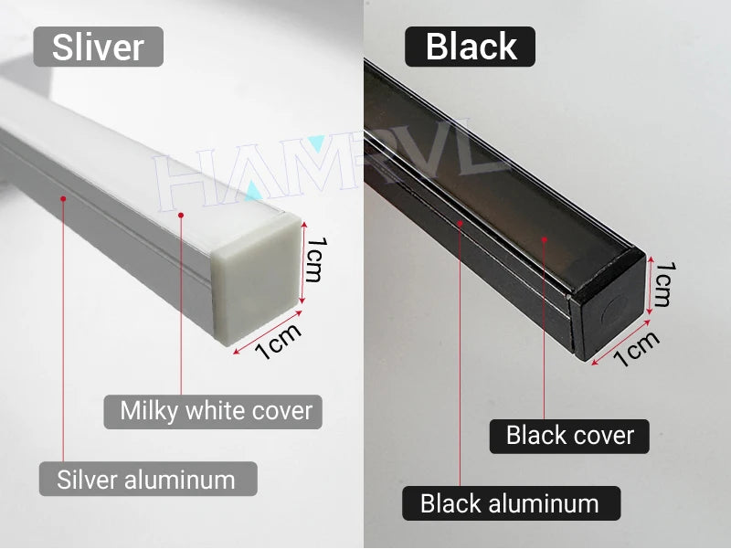 Touch Sensor LED for Wood Slat Wall Panels Decor No-drill Black/Silver Aluminum Bar Light Shelf Kitchen Wardrobe Closet Lighting