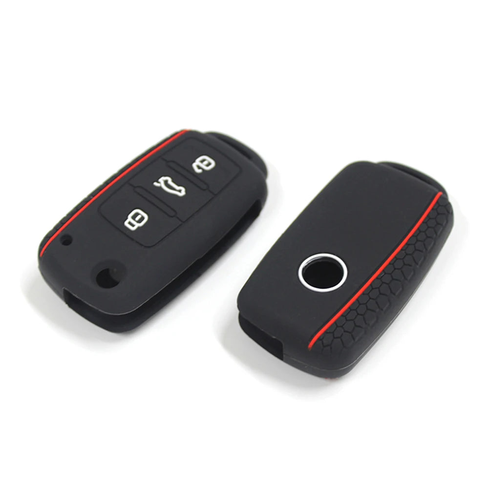 Silicone Car Key Fob Case Cover for Volkswagen Sagitar/Polo/Golf/Bora/Tiguan/TOUAREG/Phaeton/SEAT/Skoda Key Fob Cover