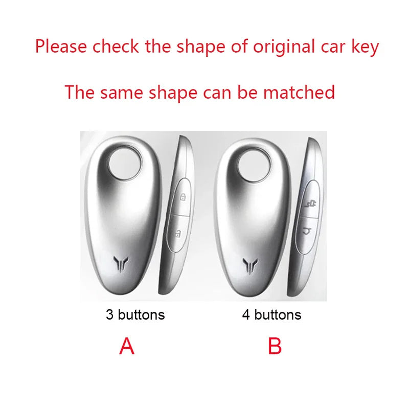 Car Key Case Cover Shell Fob For Voyah Free I-Land Dreamer 2021-2023 Keychain Auto Zinc Alloy Leather Key Protection Accessories