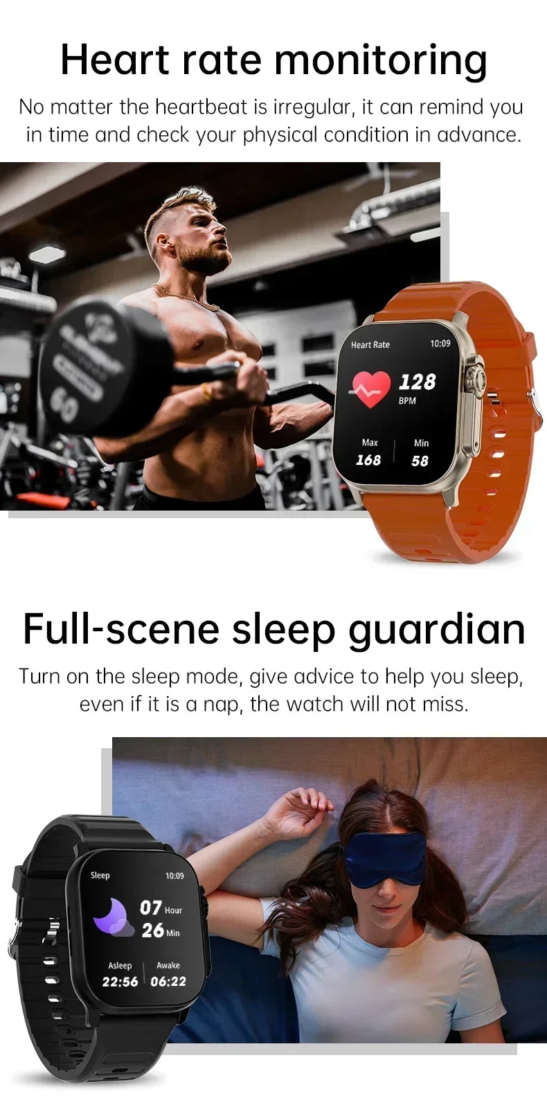 Watch 10 Smart Watch AMOLED Screen NFC Compass Fitness Clock Health Monitor Waterproof Wireless Call Watches for Men Women
