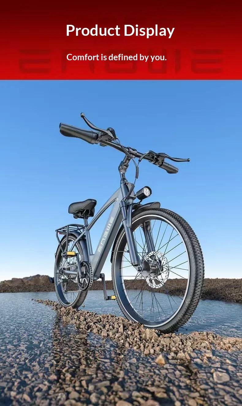 Adult ebike 26-inch 7-speed 400W motor 48V 20AH lithium battery electric bicycle, mountain road shock-absorbing electric bike