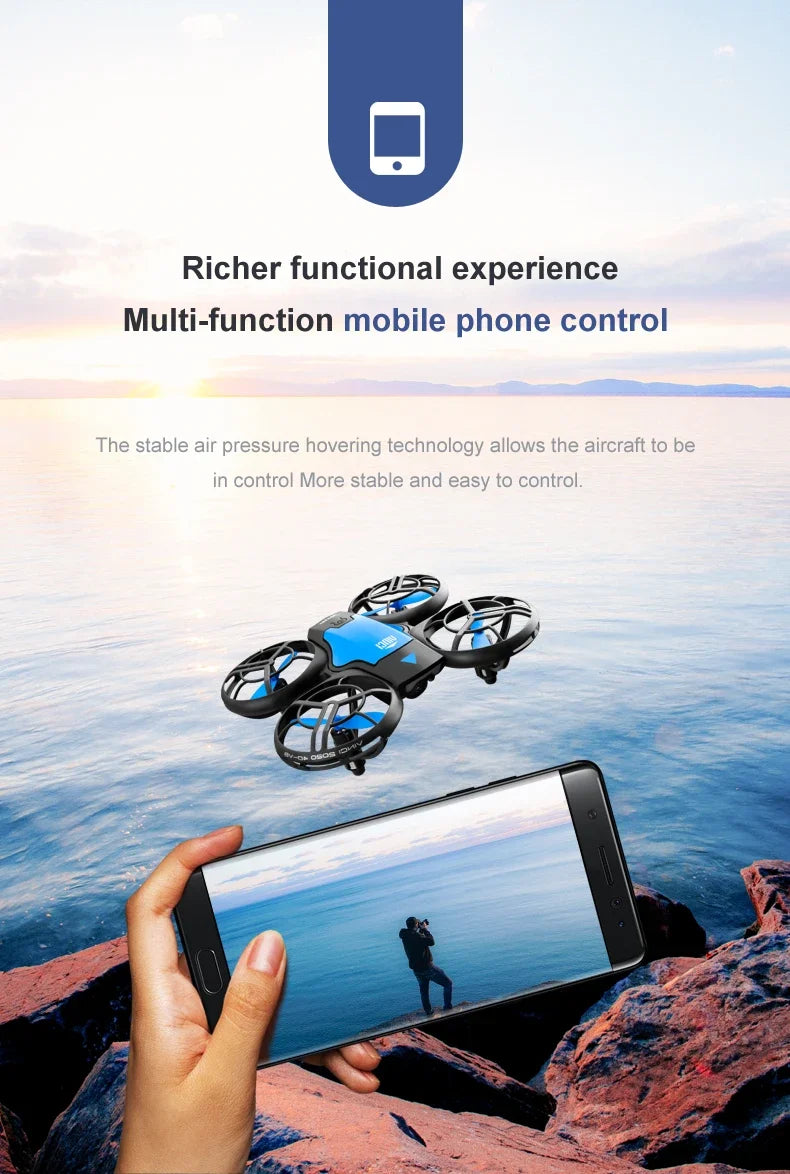 4DRC V8 New Mini Quadcopter Drone - 4K HD Wide Angle Camera, WiFi FPV Remote Control, Height Hold, 4-Axis RC Aircraft Kids' Toy