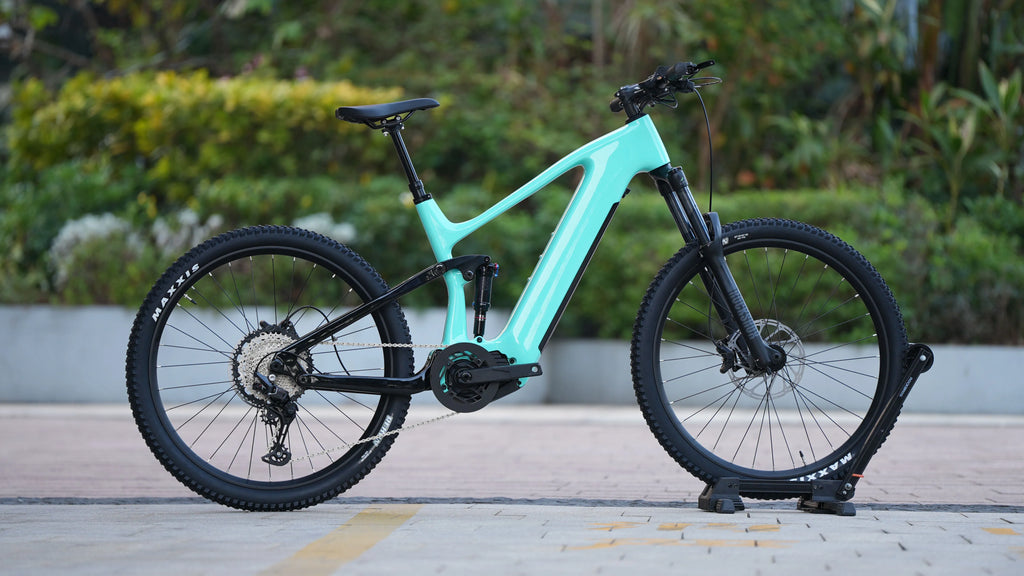 48V Carbon Frame Full Suspension 29 Inch Mid Drive Electric Mountain Bike Customizable Adult Off Road Trail Riding EMTB Bicycle