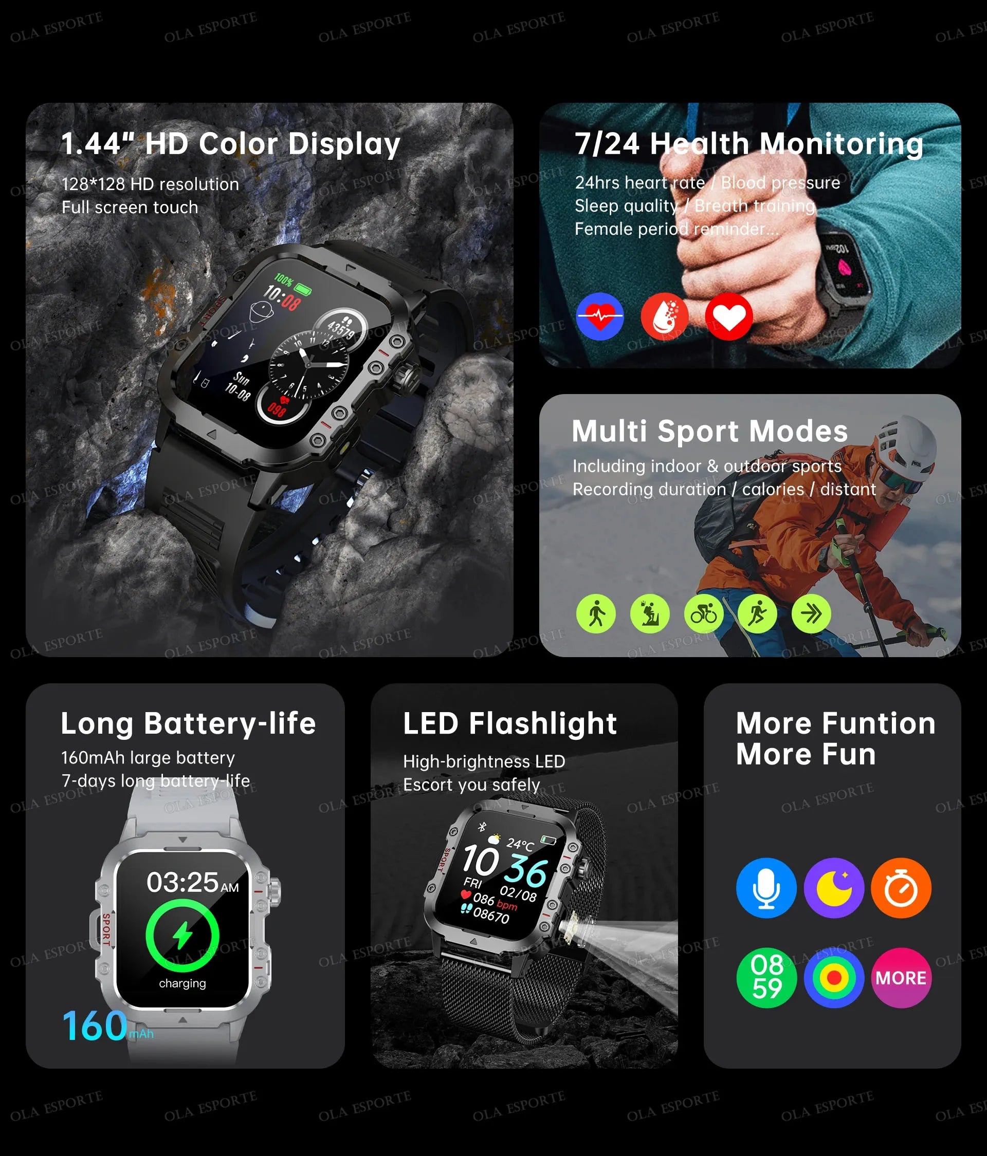 2025 New SmartWatch Men For Women Militray Outdoor GPS Track Sport Watches Heart Rate Sleep Waterproof Smart Watch IOS Android
