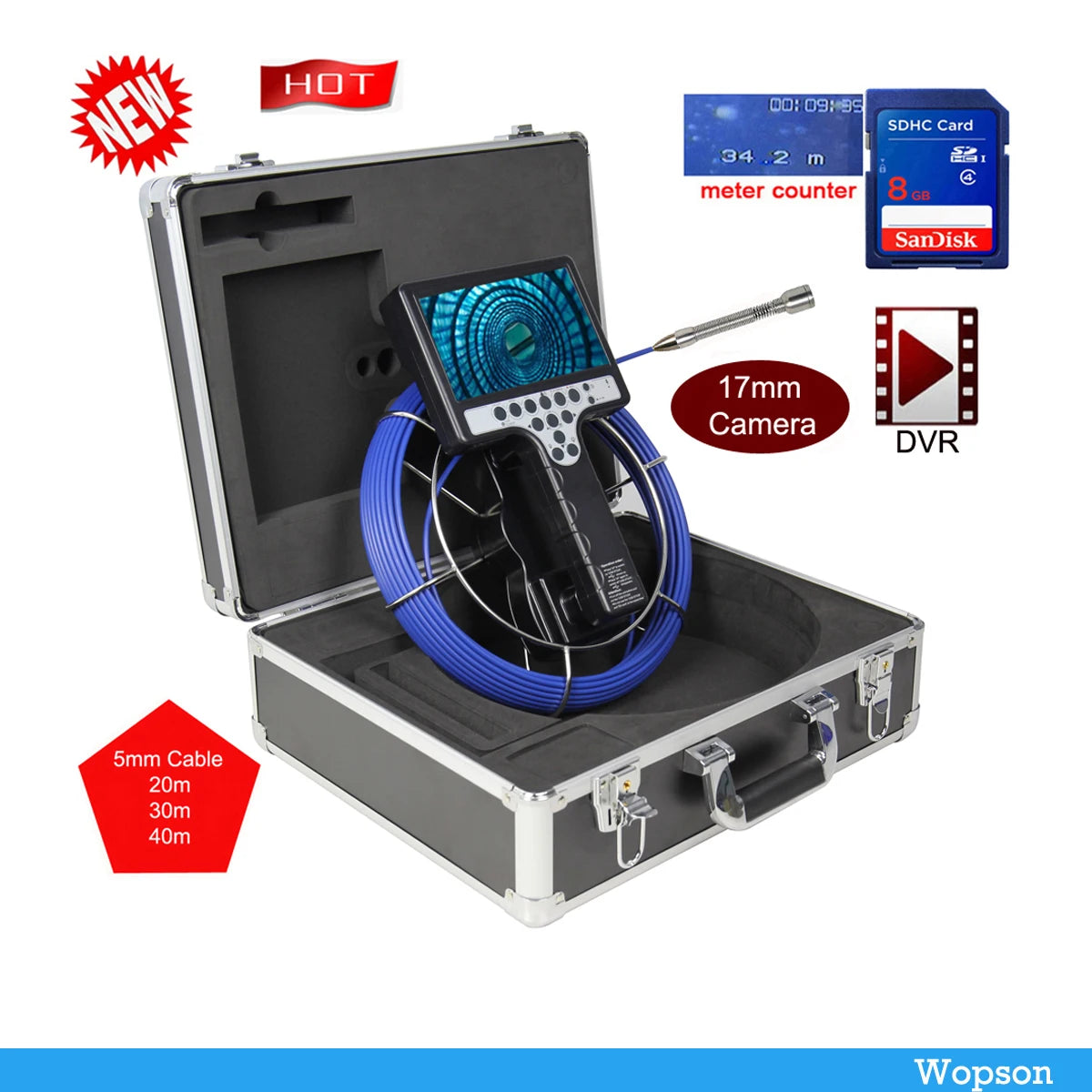 7'Inch LCD Handheld TFT Screen monitor Case for wopson handheld pipe inspection camera replace repair screen