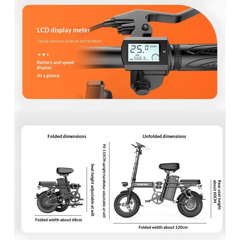 New electric bike 400W motor 48V 40AH long endurance battery electric bicycle, suitable for commuting and folding e-bike