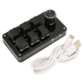 6 Keys Mini Mechanical Keyboard with Knob Plug and Play USB HID DIY Programmable Keyboard Multifunction OSU Gaming Keyboard