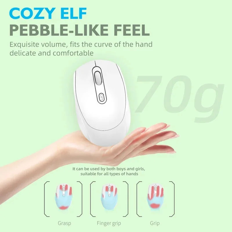 Wireless Silent Mouse Suitable For Business Office Esports Games Bluetooth 5.2 2.4G Dual Mode Mice Ergonomics Rechargeable Mouse