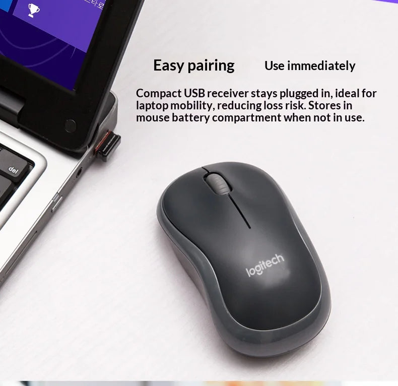 M185 Ambidextrous Wireless Mouse Small & Medium Hands Left-Hand Suitable for Office Use