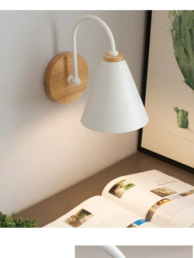Nordic Wall Sconce Light Fixture for Bedroom Bedside Living Room Lighting Luminaire Lamp Indoor Wooden decor retro