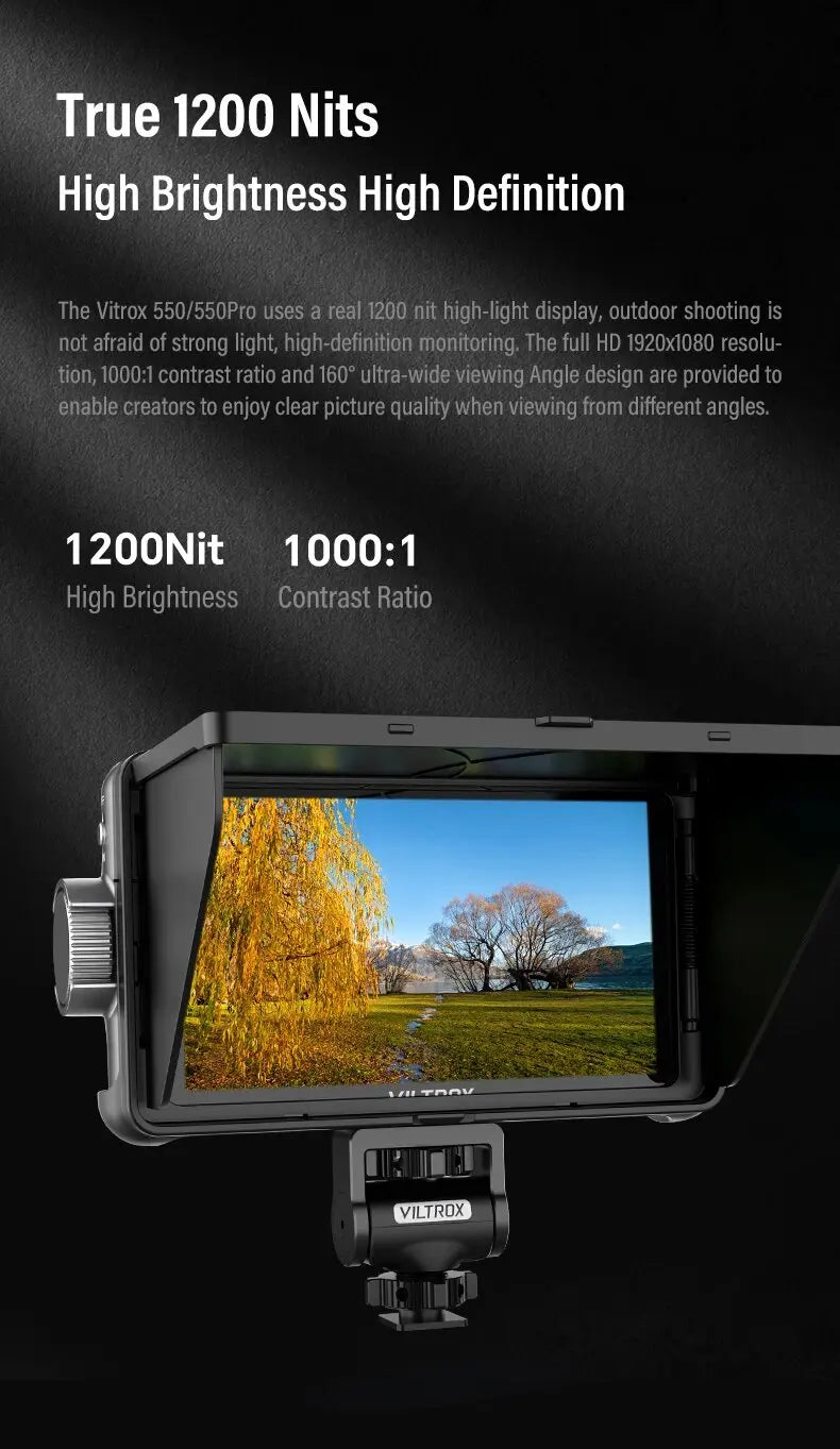 VILTROX DC-550 Pro Portable Monitor 5.5" 1920x1080 4K Profissional Monitors HDMI Touch Screen Field 3D LUT Director Monitor