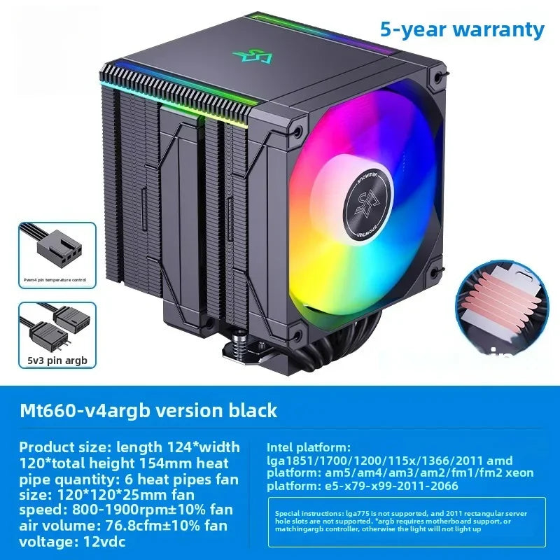 Universal CPU Air Cooler, 8 Heat Pipes Dual Tower Heatsink with Digital Display, Compatible with LGA1700/1851/AM5 Sockets