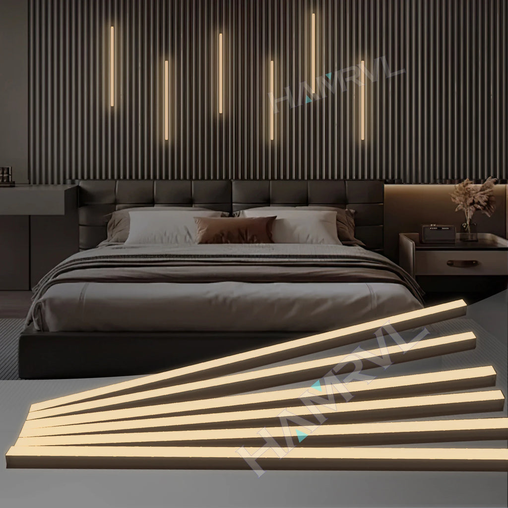 Touch Sensor LED for Wood Slat Wall Panels Decor No-drill Black/Silver Aluminum Bar Light Shelf Kitchen Wardrobe Closet Lighting