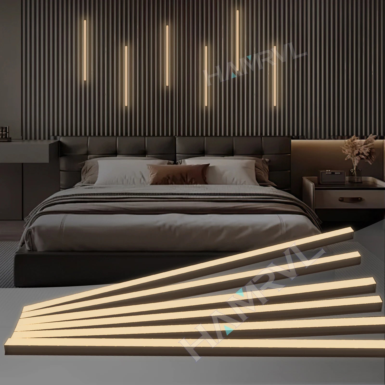 Touch Sensor LED for Wood Slat Wall Panels Decor No-drill Black/Silver Aluminum Bar Light Shelf Kitchen Wardrobe Closet Lighting