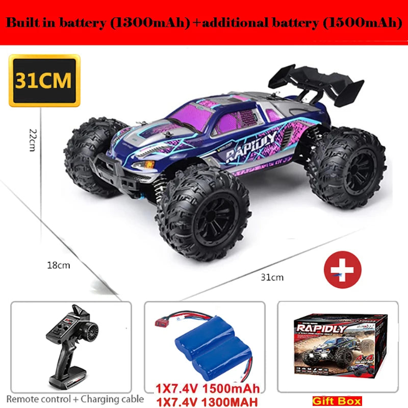 1:16 80km/h Brushless RC Drift Car With LED Lights 4WD Electric High Speed Racing Remote Control Monster Truck for Kids Adults