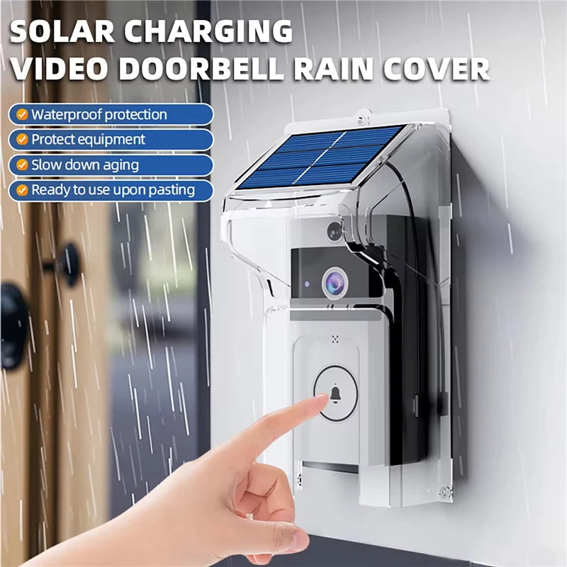 Outdoor Wireless Video Doorbell with Solar Cover Camera Wifi Digital Peephole Waterproof Smart Home Intercom Eye Ring Bell
