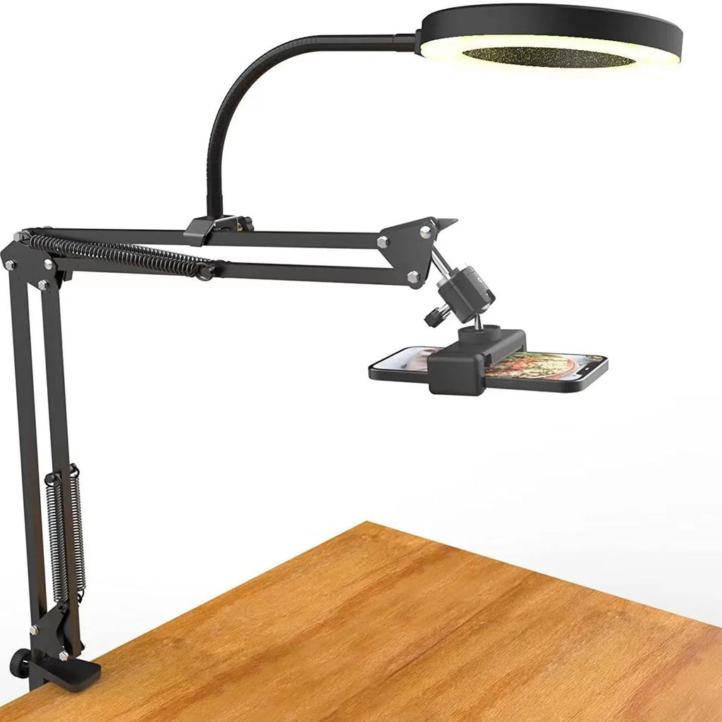 Desktop live fill light multi-functional beauty photography selfie food makeup telescopic tilt camera phone stand