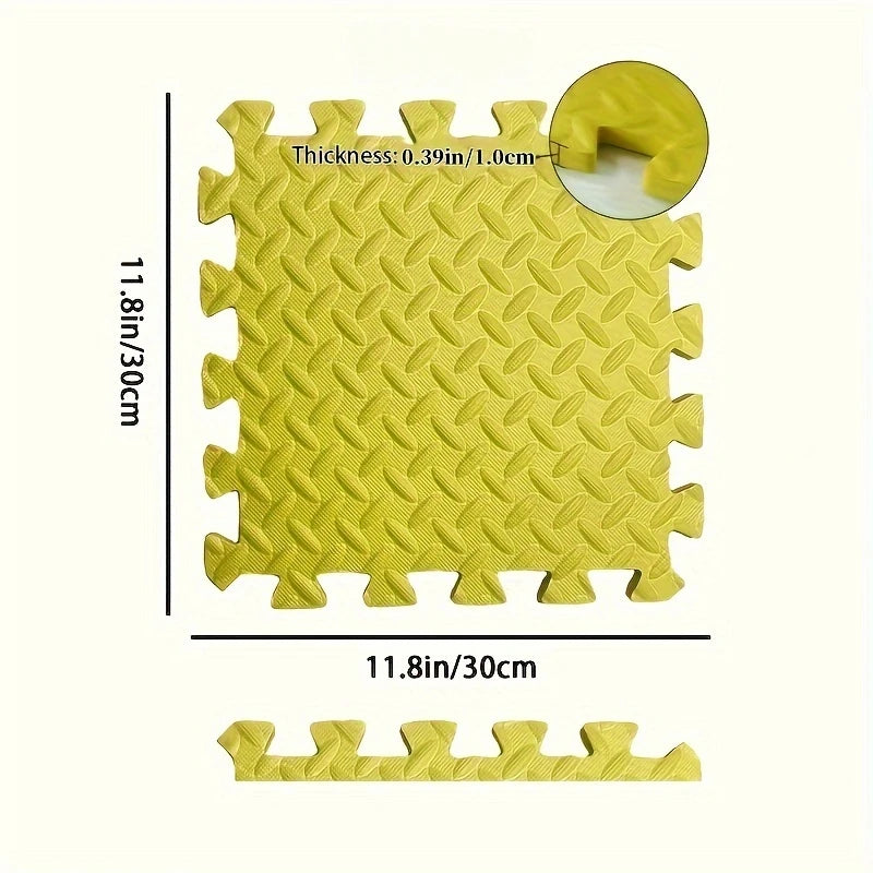 30*30cm Sports Gym Mat Protection EVA Leaf Grain Floor Mats Yoga Fitness Non-Slip Splicing Rugs Thicken Shock Room Workout