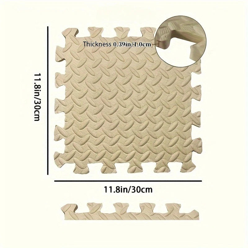30*30cm Sports Gym Mat Protection EVA Leaf Grain Floor Mats Yoga Fitness Non-Slip Splicing Rugs Thicken Shock Room Workout