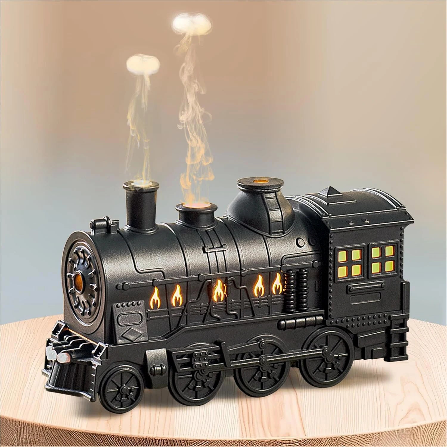 Essential Oil Diffuser Train Humidifier 300ml Two Mist Modes Aromatherapy Diffuser Two-color Lighting Humidification for Home