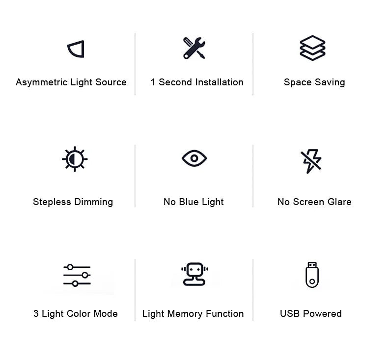 LED Desktop Monitor Light Bar RGB Computer Atmosphere Desk Lamp Learning Office Reading Eye Protection Screen Hanging Lighting