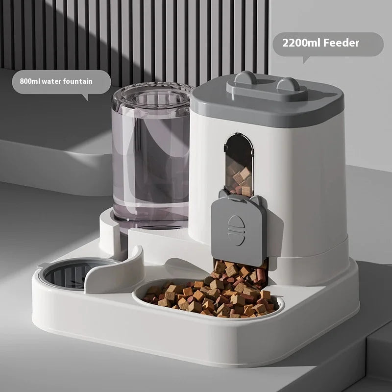 FF-6 Automatic Dog Cat Feeder and Water Dispenser Gravity Food Feeder and Waterer Set with Pet Food Bowl Universal Pet Products