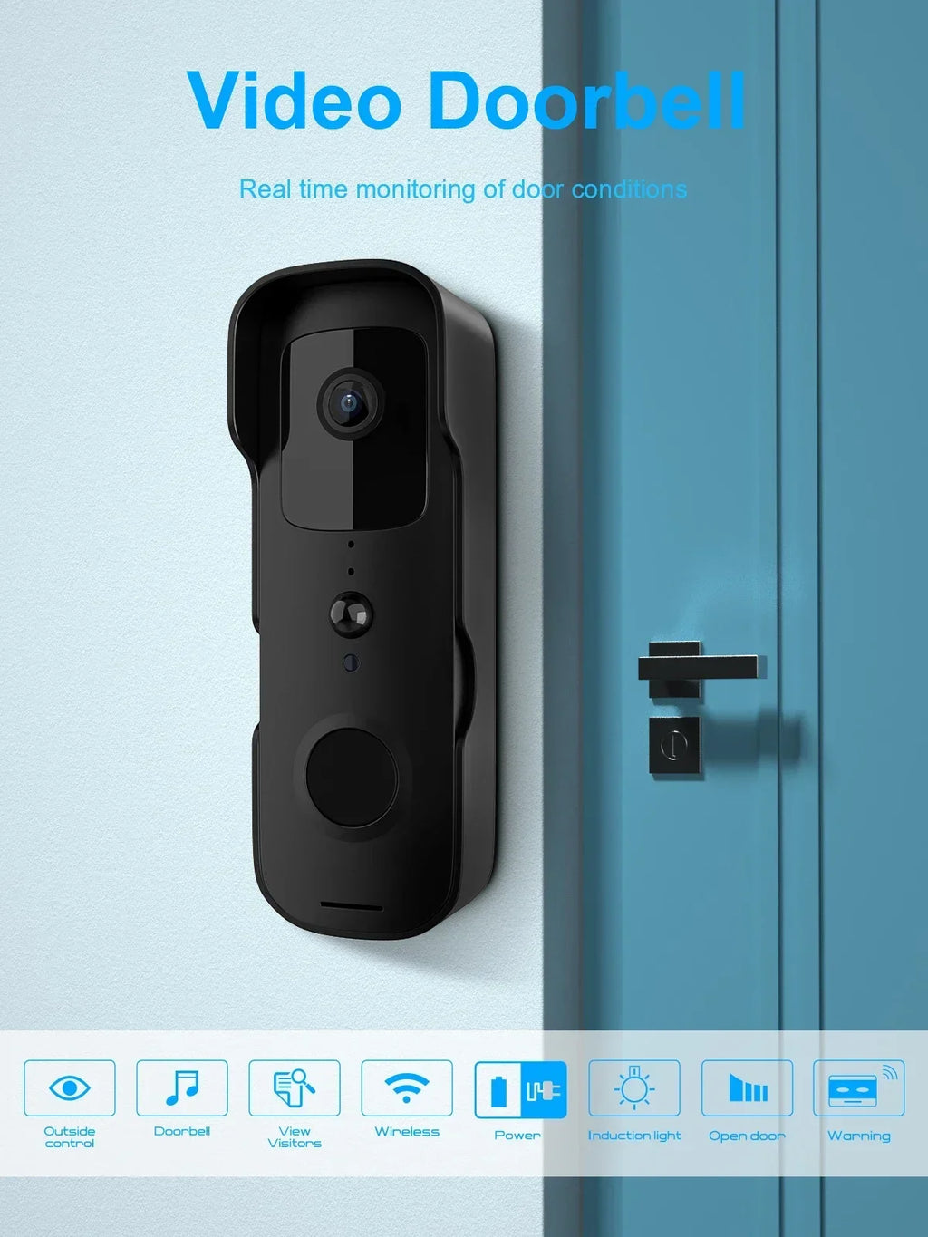 NEW Smart Video Doorbell Waterproof Night Vision Door Viewer 1080P FHD Camera Digital Visual Intercom WIFI 2.4G Tuya Door Bell