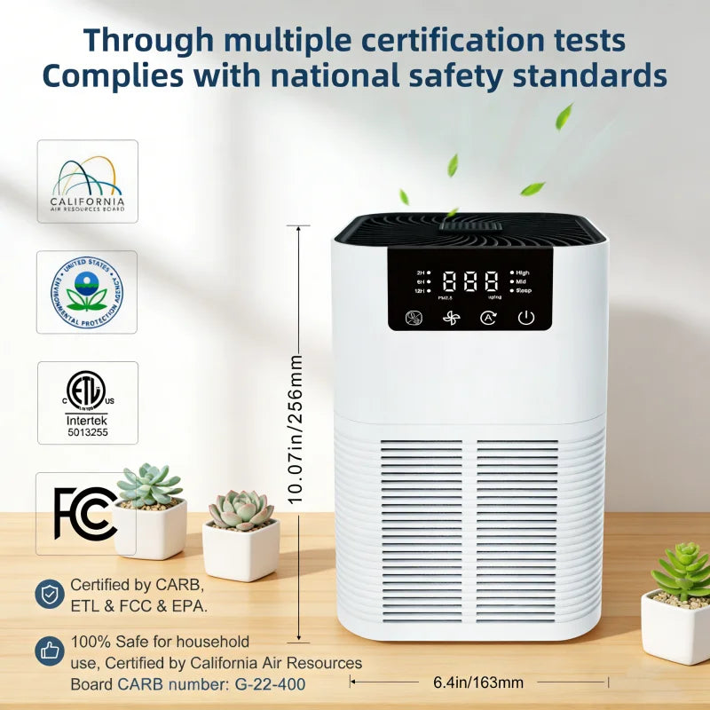Air Purifier Smoke Odor Negative Ion Generator with Aromatherapy Air Cleaner for Household HEPA Filter Efficient Purifying Air