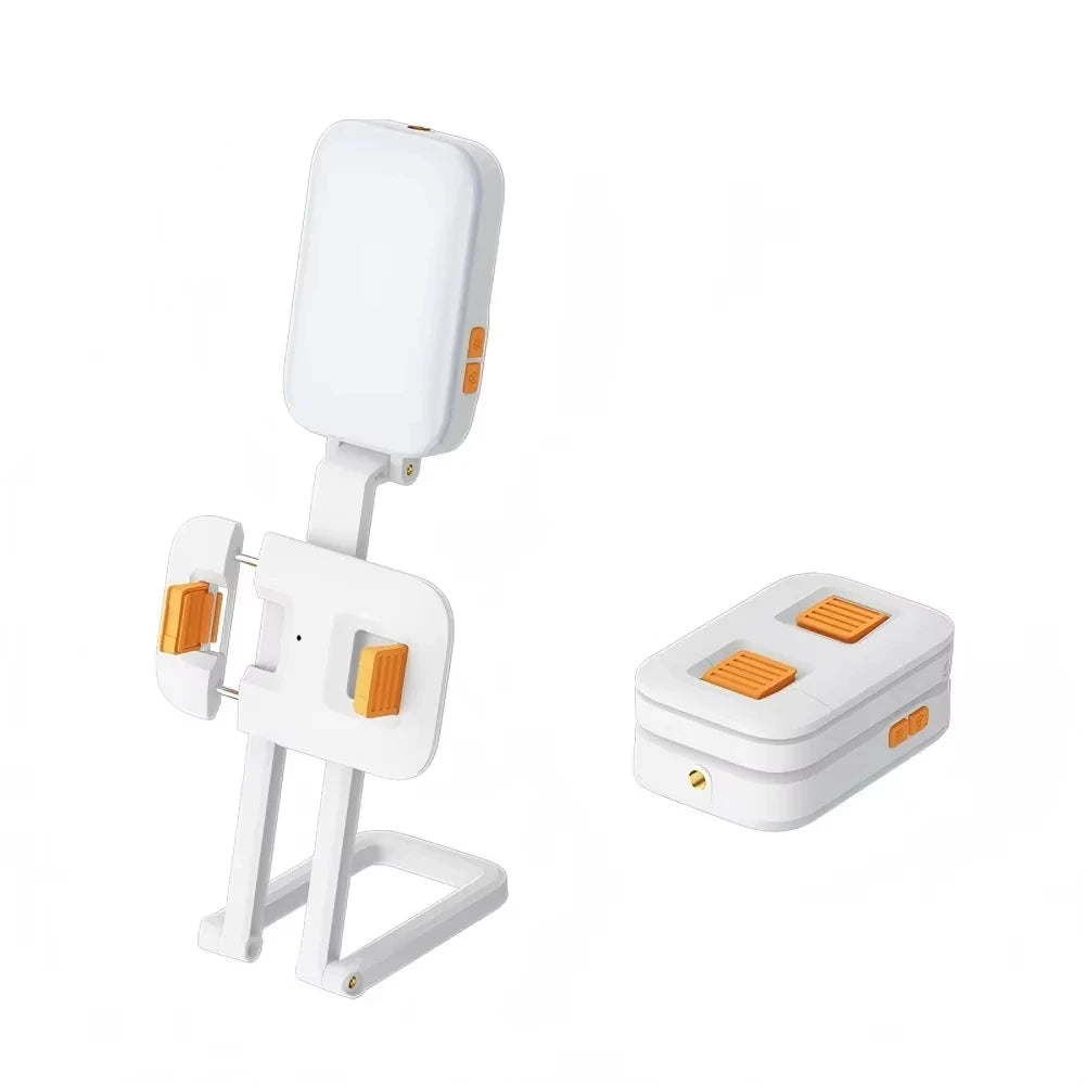 Portable Fill Light Desktop Integrated Folding Phone Stand Live Three Color Outdoor LED Light USB Rechargeable Photo Lamp