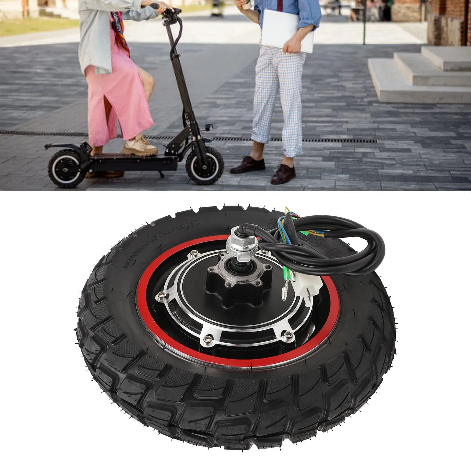 Electric Hub Motor High Speed 187.4lb Load Capacity 250 To 1000RPM 10 Inch Hub Motor 48V 800W Anti Slip for Electric Scooter