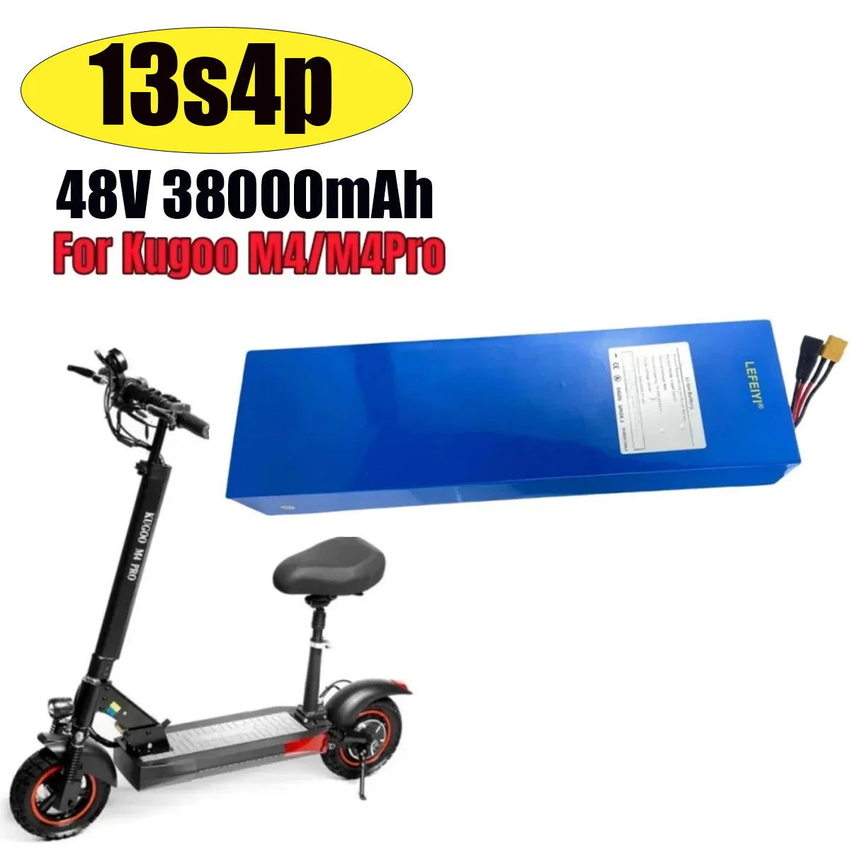 48V 13S4P 38AhElectric scooter battery equipped with BMS protection system,suitable for Kugoo M4/M4Pro/MaxSpeed series batteries