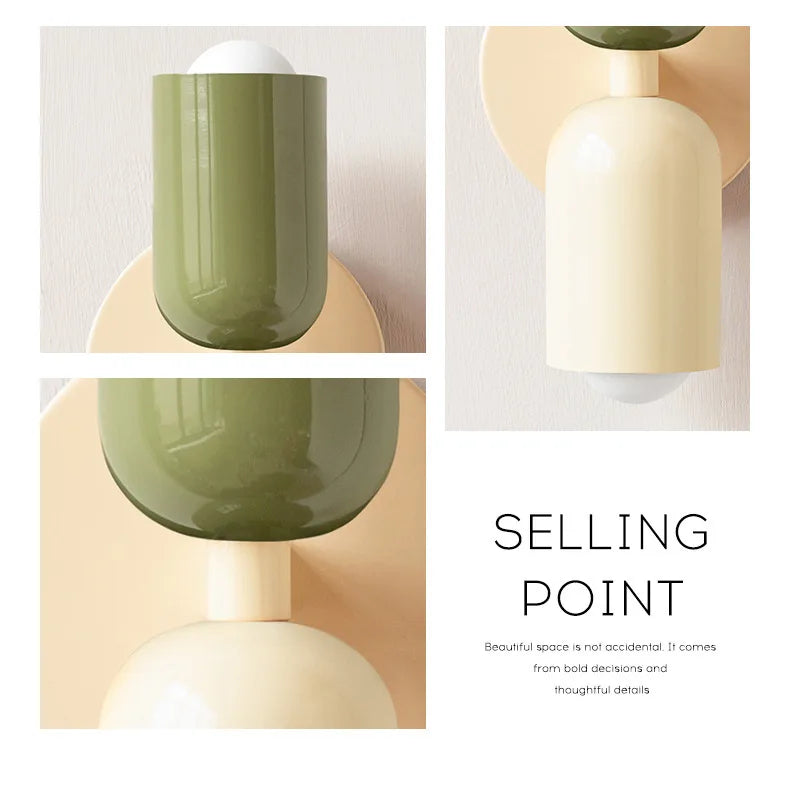 Nordic Wall Lamp LED Simple Macaron wall light Home Indoor Lights Bedroom Bedside Study Living Room Decoration Lighting Fixtures