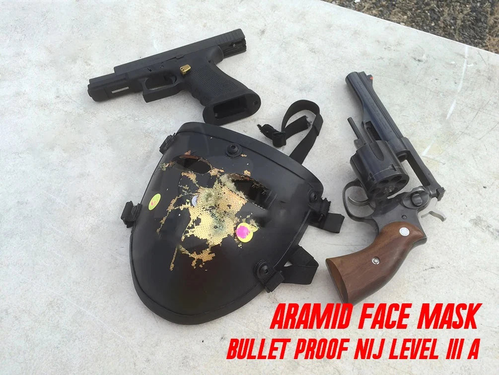 Genuine ISO Lightweight NIJ IIIA Aramid Ballistic Visor Black Face mask Cover Bulletproof Mask Half Face Shield AK47