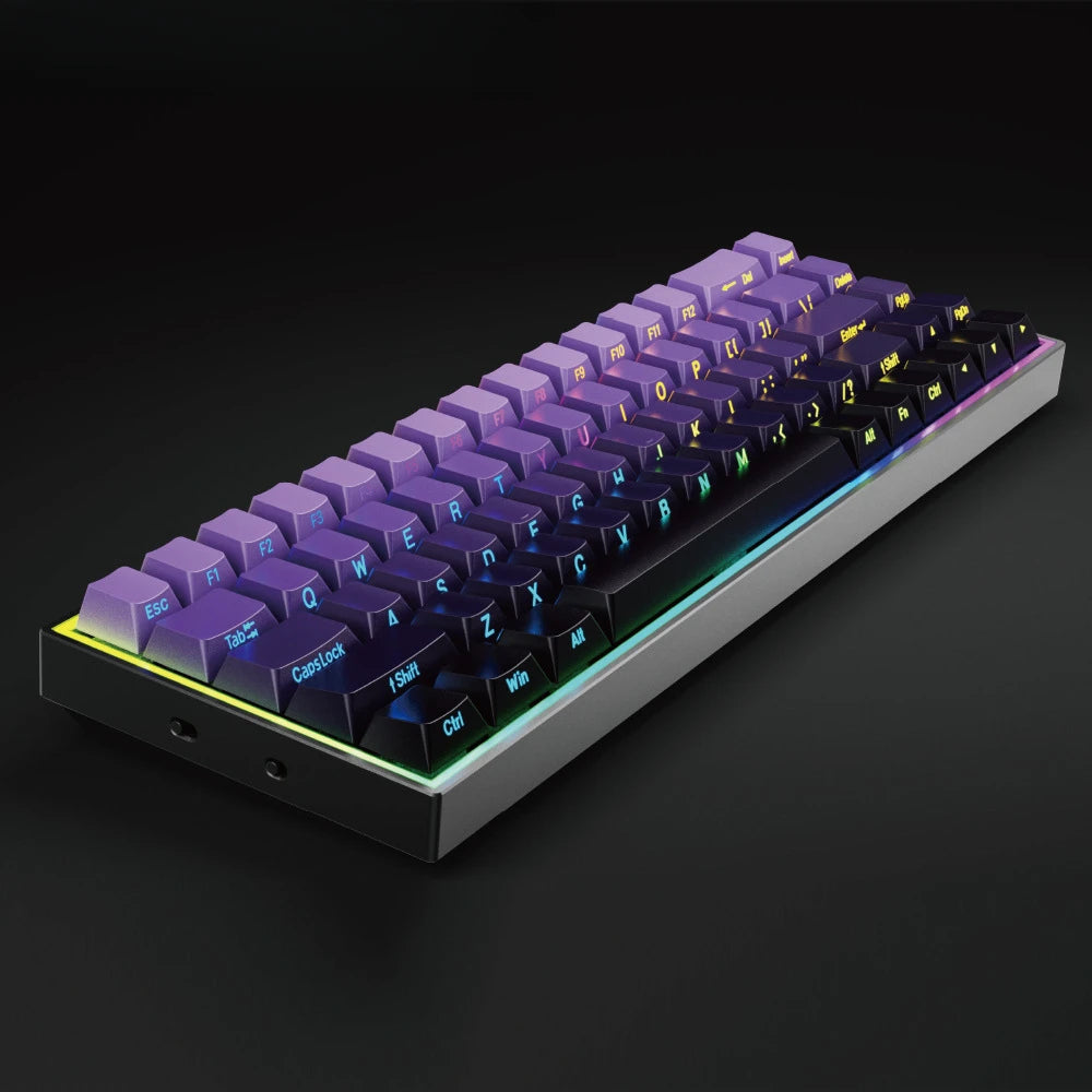 Wired Mechanical Keyboard Green Axis 68 Keys Hot-Swappable Side-Engraved Gradient E-Sports Gaming Keyboard