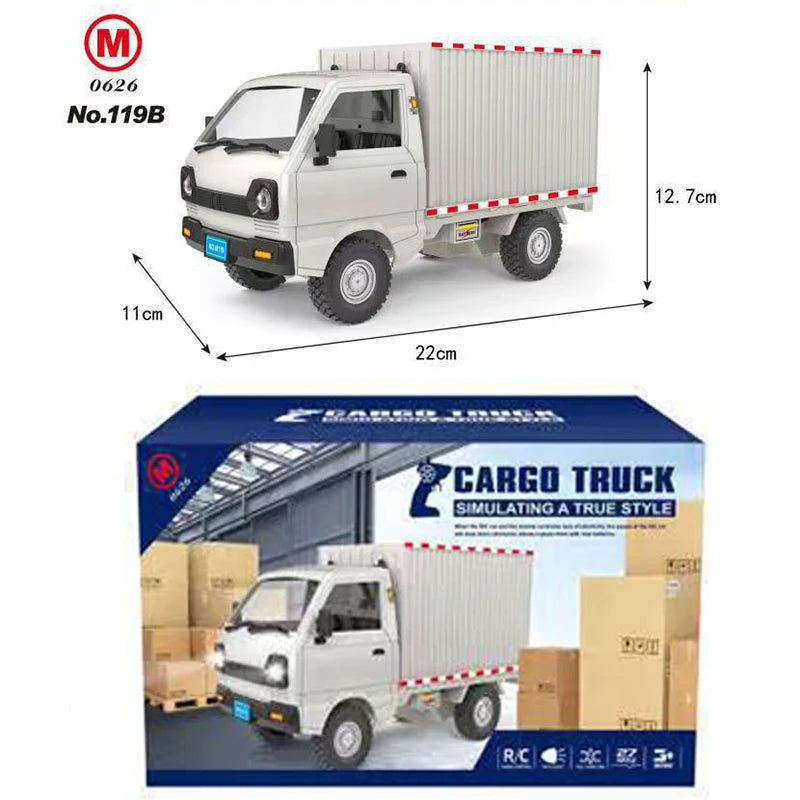 1:16 Wpl D12 Remote Control Electric Toys Rc Car Wuling Hongguang Simulation Drift Climbing Truck Led Light Cargo For Kids Gift