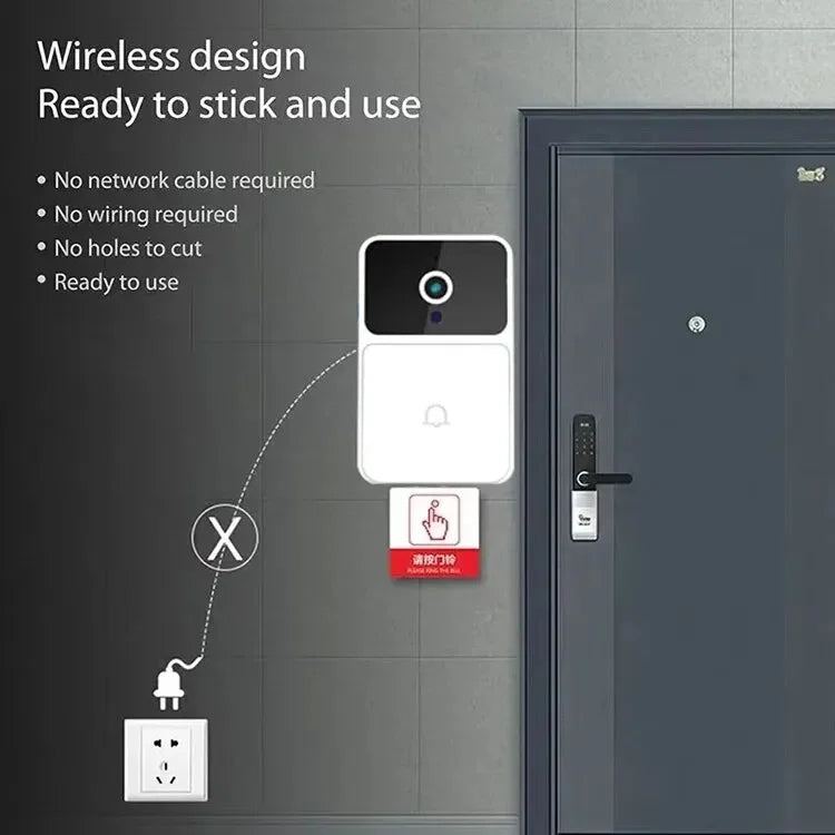 WIFI Video Doorbell Camera Smart Home Security Wireless Night Vision HD Door Bell Two Way Intercom Voice Change For Home