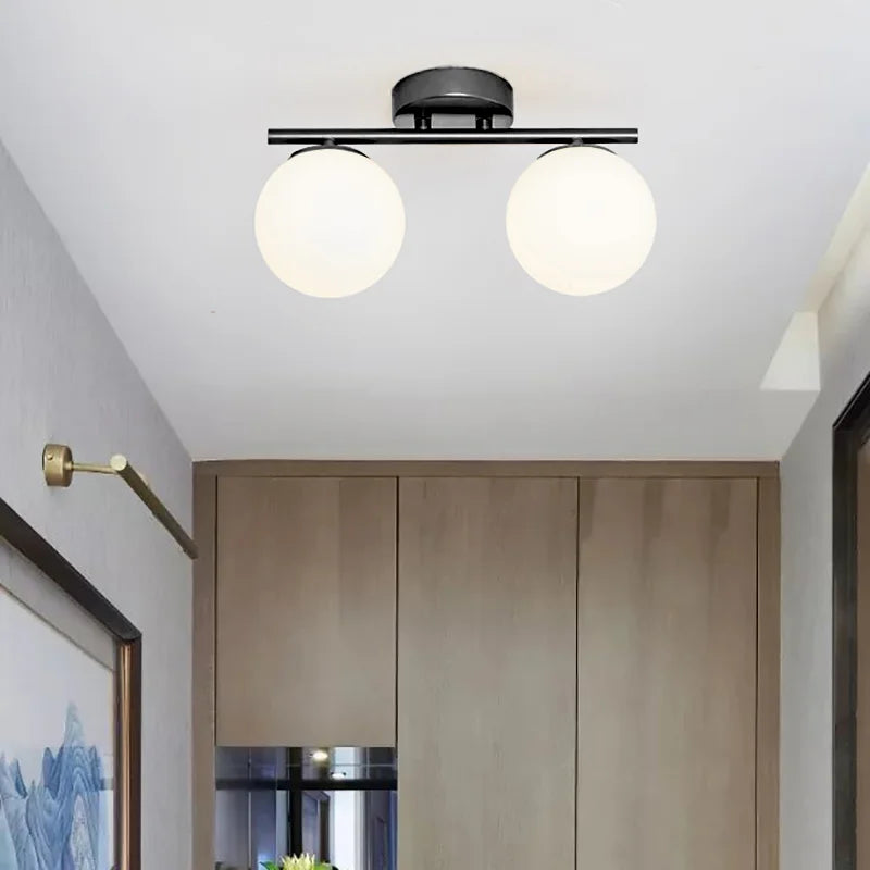 LED G9/E27 Wall Lamp Milky White Glass Ceiling Light Gold and Black Corridor and Passageway Light Minimalist Modern LED Lighting