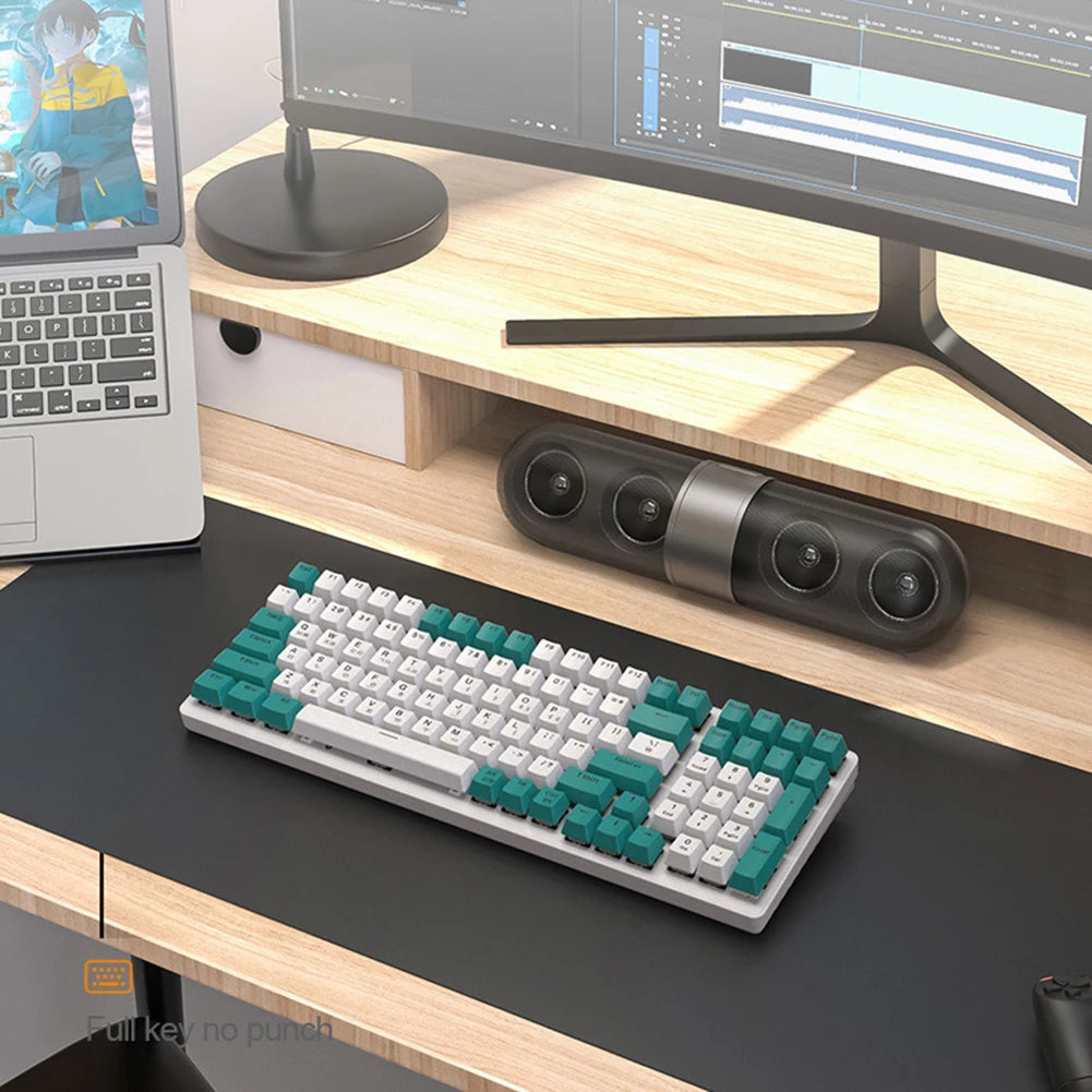 Korean K96 Mechanical Gaming Keyboard Wireless Wired Keyboard Bluetooth-compatible Gamer Keypad 100 Keys K6 Personalized Keycap