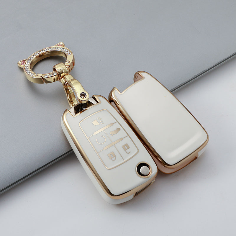 Car Flip Key Fob Case For Chevrolet Equinox Volt Cruze Impala Camaro Garna Yakista AVEO GMC Terrain Key Cover Keychain Protector