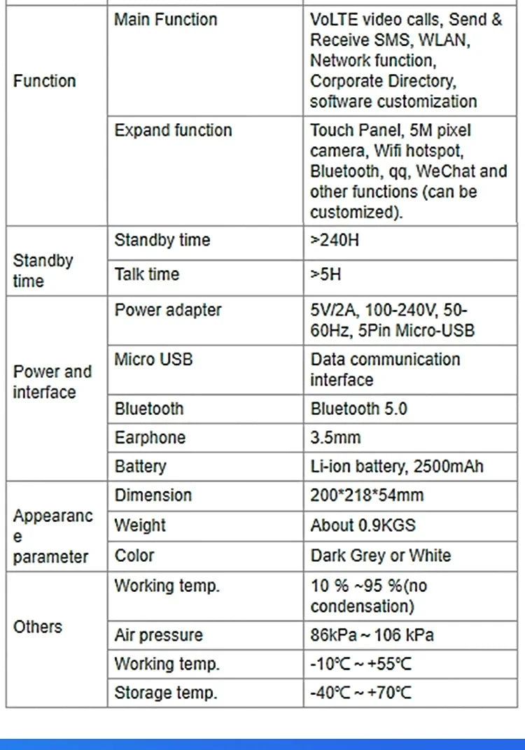Android LTE  Fixed Wireless landline 4G SIM network videophone glob universal elderly WIFI video mobile phone home office