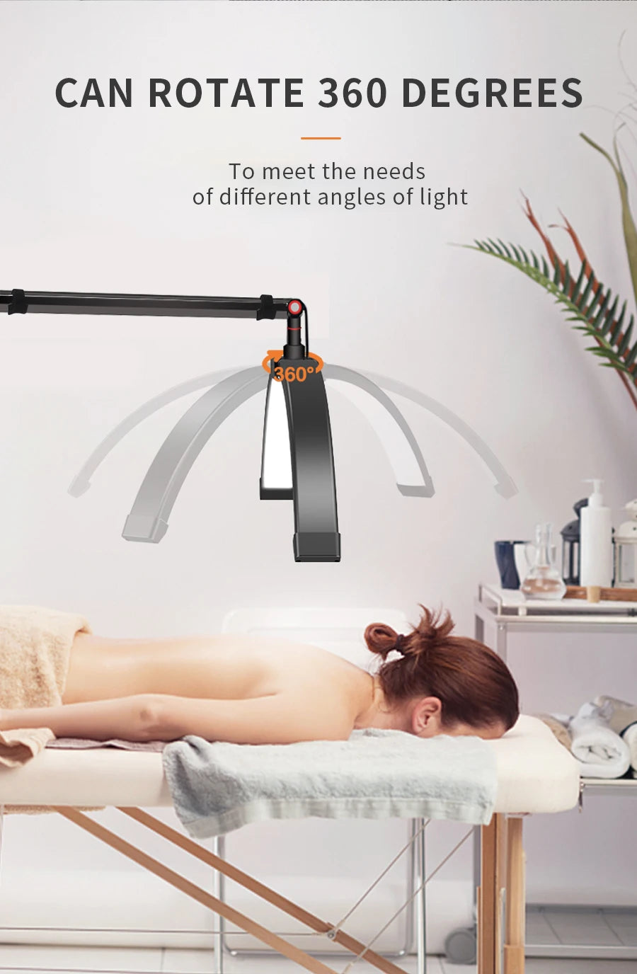 16 INCH LED Half Moon Lash Light Temperature 20W 3000K-6000K LED Ring Lamp for Beauty Facials Skincare Tattoo Eyebrows Filming